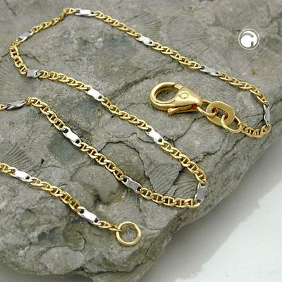 Armband 1,4mm Stegpanzer bicolor 14Kt GOLD 19cm Armband 1,4mm Stegpanzer bicolor 14Kt GOLD 19cm