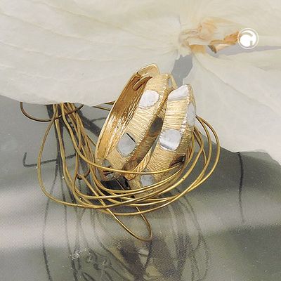 Creole 14x3mm Klappscharnier kantig bicolor diamantiert 9Kt GOLD Creole 14x3mm Klappscharnier kantig bicolor diamantiert 9Kt GOLD
