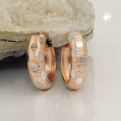 Creole 15x5mm Klappscharnier bicolor rhodiniert 9Kt Rotgold Creole 15x5mm Klappscharnier bicolor rhodiniert 9Kt Rotgold