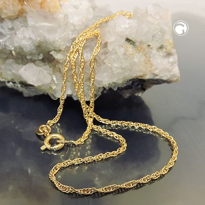 Kette 1,6mm Doppelanker gedreht Kordelkette 9Kt GOLD 50cm Kette 1,6mm Doppelanker gedreht Kordelkette 9Kt GOLD 50cm