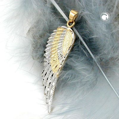 Anhänger 36x13mm Engelsflügel bicolor 9Kt GOLD Anhänger 36x13mm Engelsflügel bicolor 9Kt GOLD