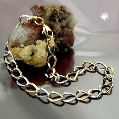 Armband 5,1mm Weitankerkette oval bicolor 9Kt GOLD 19cm Armband 5,1mm Weitankerkette oval bicolor 9Kt GOLD 19cm