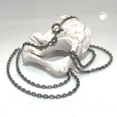 Kette 2mm Ankerkette rhodiniert Silber 925 45cm Kette 2mm Ankerkette rhodiniert Silber 925 45cm