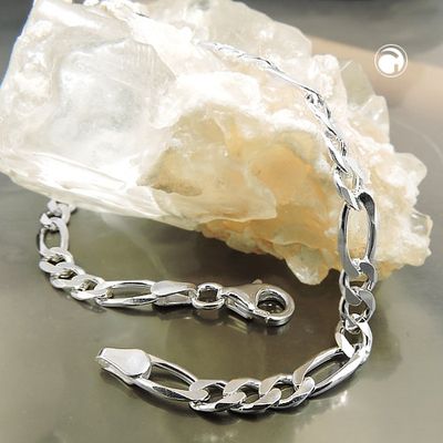 Armband 4,8mm Figarokette flach Silber 925 21cm Armband 4,8mm Figarokette flach Silber 925 21cm