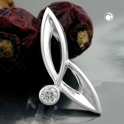 Anhänger 26,5x12mm Zirkonia glänzend Silber 925 Anhänger 26,5x12mm Zirkonia glänzend Silber 925