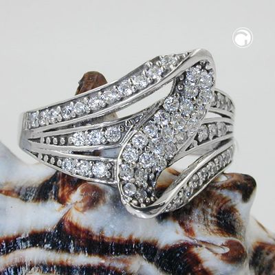 Ring 14mm mit vielen Zirkonias glänzend rhodiniert Silber 925 Ringgröße 56 Ring 14mm mit vielen Zirkonias glänzend rhodiniert Silber 925 Ringgröße 56