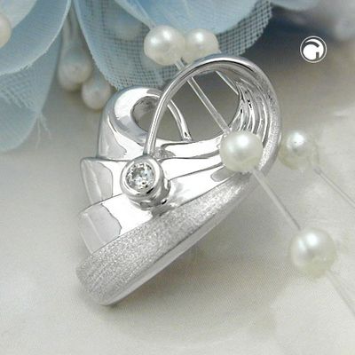 Anhänger 20x15mm Herz mit Zirkonia rhodiniert Silber 925 Anhänger 20x15mm Herz mit Zirkonia rhodiniert Silber 925
