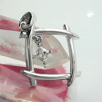 Anhänger 21x21mm Viereck Zirkonia glänzend rhodiniert Silber 925 Anhänger 21x21mm Viereck Zirkonia glänzend rhodiniert Silber 925
