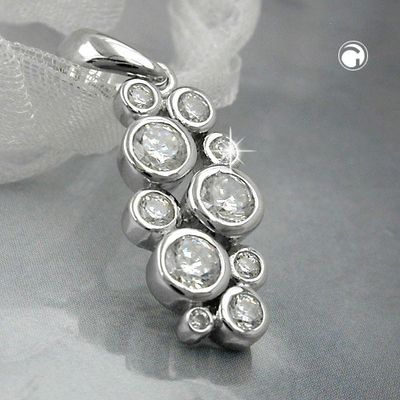 Anhänger 18x8mm Traube mit Zirkonias glänzend rhodiniert Silber 925 Anhänger 18x8mm Traube mit Zirkonias glänzend rhodiniert Silber 925