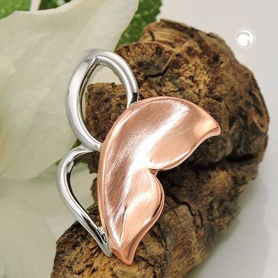 Anhänger 23x22mm Schmetterling bicolor rotvergoldet rhodiniert Silber 925 Anhänger 23x22mm Schmetterling bicolor rotvergoldet rhodiniert Silber 925
