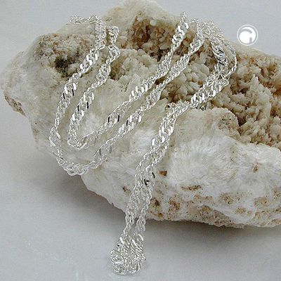 Kette 3,3mm Singapurkette diamantiert Silber 925 50cm Kette 3,3mm Singapurkette diamantiert Silber 925 50cm