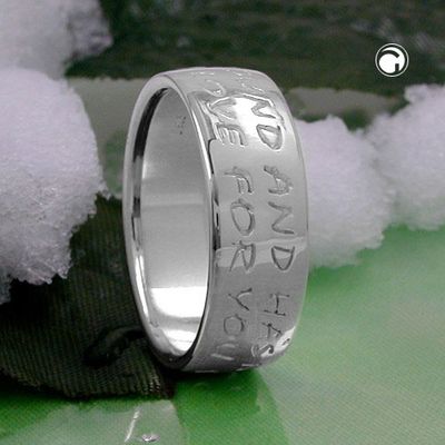 Ring 8mm mit Prägung LOVE HAS NO END Silber 925 Ringgröße 60 Ring 8mm mit Prägung LOVE HAS NO END Silber 925 Ringgröße 60