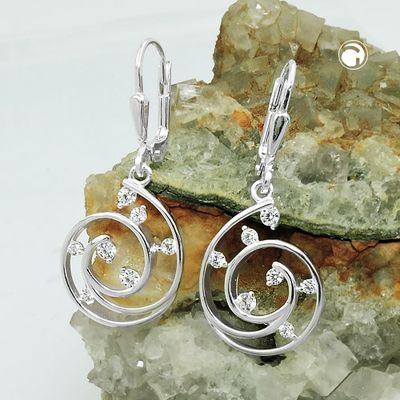 Brisur 32x13mm Spirale mit Zirkonias Silber 925 Brisur 32x13mm Spirale mit Zirkonias Silber 925