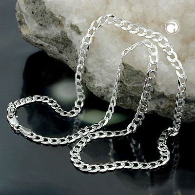 Kette 4,6mm flache Panzerkette mit Muster Silber 925 55cm Kette 4,6mm flache Panzerkette mit Muster Silber 925 55cm