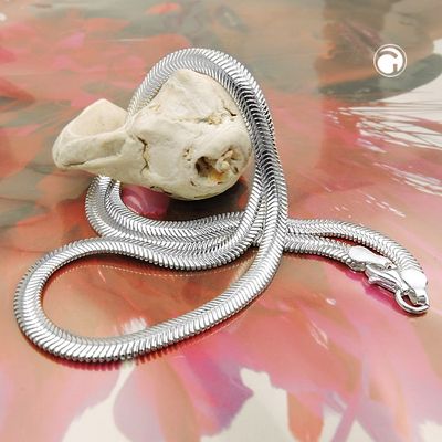Kette 4mm flache Schlangenkette glänzend Silber 925 42cm Kette 4mm flache Schlangenkette glänzend Silber 925 42cm