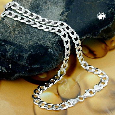 Kette 6,7mm flache Panzerkette Silber 925 50cm Kette 6,7mm flache Panzerkette Silber 925 50cm