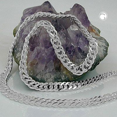 Kette 6mm Zwillingspanzerkette Silber 925 50cm Kette 6mm Zwillingspanzerkette Silber 925 50cm