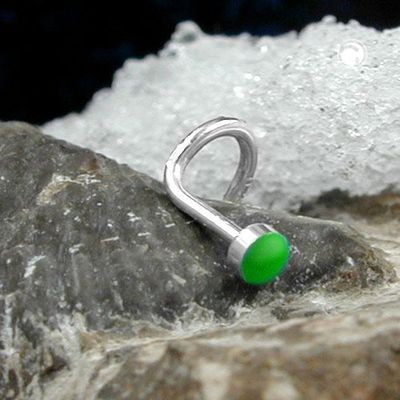 Nasenstecker 2,5mm Spirale mit Email-Punkt grün Silber 925 Nasenstecker 2,5mm Spirale mit Email-Punkt grün Silber 925
