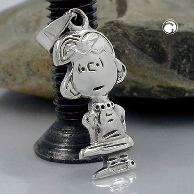 Anhänger 25x11mm kleines Mädchen rhodiniert Silber 925 Anhänger 25x11mm kleines Mädchen rhodiniert Silber 925