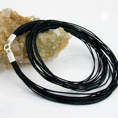 Kette 14 Kordelbänder mit 5mm-Verschluss Silber 925 45cm Kette 14 Kordelbänder mit 5mm-Verschluss Silber 925 45cm