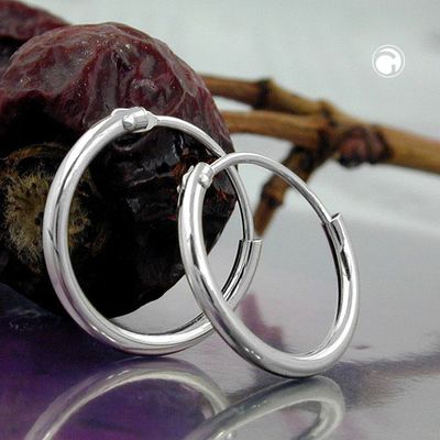 Creole 13mm Drahtcreole mit Steckverschluss glänzend Silber 925 Creole 13mm Drahtcreole mit Steckverschluss glänzend Silber 925