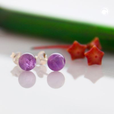 Ohrstecker Ohrring ca. 6mm Amethyst Silber 925 Ohrstecker Ohrring ca. 6mm Amethyst Silber 925