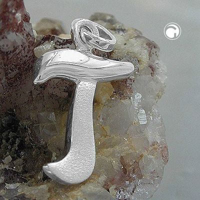 Anhänger 15x11mm Buchstabe T teilmattiert glänzend Silber 925 Anhänger 15x11mm Buchstabe T teilmattiert glänzend Silber 925