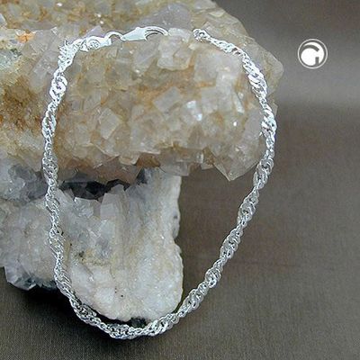 Armband 3mm Singapur diamantiert Silber 925 19cm Armband 3mm Singapur diamantiert Silber 925 19cm