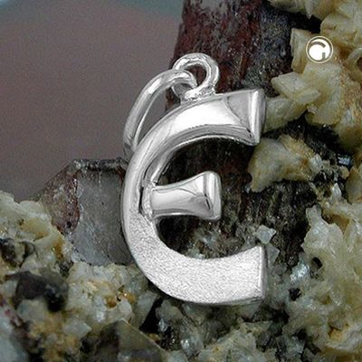 Anhänger 15x8mm Buchstabe E teilmattiert glänzend Silber 925 Anhänger 15x8mm Buchstabe E teilmattiert glänzend Silber 925