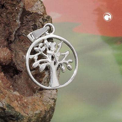 Anhänger 12mm Baum des Lebens glänzend Silber 925 Anhänger 12mm Baum des Lebens glänzend Silber 925