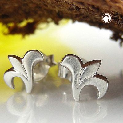 Ohrstecker Ohrring 7x6mm kleine Blüte mattiert Silber 925 Ohrstecker Ohrring 7x6mm kleine Blüte mattiert Silber 925