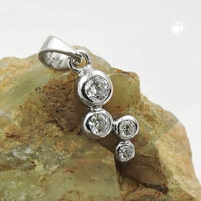Anhänger 12x6mm Zirkonias glänzend rhodiniert Silber 925 Anhänger 12x6mm Zirkonias glänzend rhodiniert Silber 925
