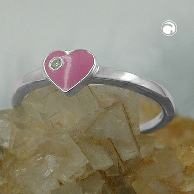 Ring Kinderring mit Herz rosa Silber 925 Ringgröße 44 Ring Kinderring mit Herz rosa Silber 925 Ringgröße 44