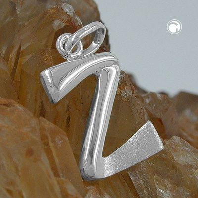 Anhänger 15x10mm Buchstabe Z teilmattiert glänzend Silber 925 Anhänger 15x10mm Buchstabe Z teilmattiert glänzend Silber 925