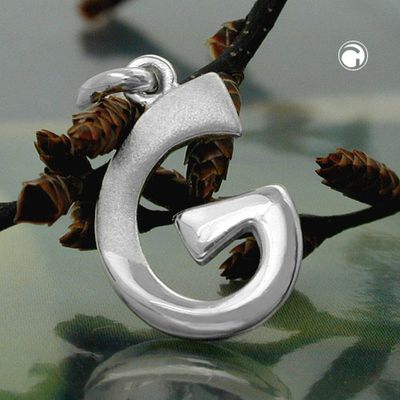 Anhänger 15x9mm Buchstabe G teilmattiert glänzend Silber 925 Anhänger 15x9mm Buchstabe G teilmattiert glänzend Silber 925