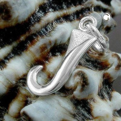 Anhänger 15x6mm Buchstabe J teilmattiert glänzend Silber 925 Anhänger 15x6mm Buchstabe J teilmattiert glänzend Silber 925