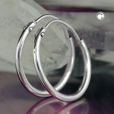 Creole 15mm Drahtcreole mit Steckverschluss glänzend Silber 925 Creole 15mm Drahtcreole mit Steckverschluss glänzend Silber 925