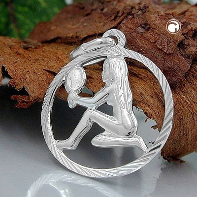 Anhänger 15mm Sternzeichen Jungfrau Silber 925 Anhänger 15mm Sternzeichen Jungfrau Silber 925