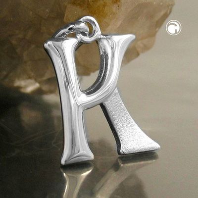 Anhänger 15x11mm Buchstabe K teilmattiert glänzend Silber 925 Anhänger 15x11mm Buchstabe K teilmattiert glänzend Silber 925