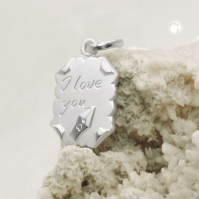Anhänger 22x15mm Brief -I love you- Silber 925 Anhänger 22x15mm Brief -I love you- Silber 925