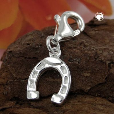 Anhänger 9x8mm Charm Hufeisen glänzend Silber 925 Anhänger 9x8mm Charm Hufeisen glänzend Silber 925