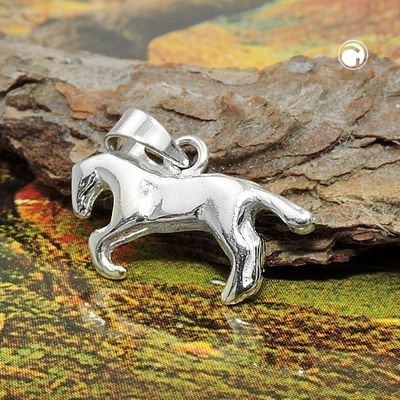 Anhänger 9x17mm Pferd klein glänzend Silber 925 Anhänger 9x17mm Pferd klein glänzend Silber 925