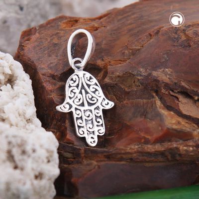 Anhänger 16x12mm Hand filigran oxydiert Silber 925 Anhänger 16x12mm Hand filigran oxydiert Silber 925