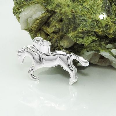 Anhänger 12x23mm Pferd glänzend Silber 925 Anhänger 12x23mm Pferd glänzend Silber 925