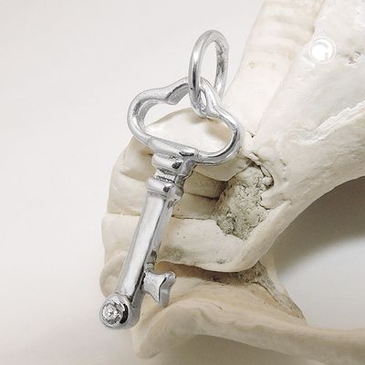 Anhänger 21x10mm Schlüssel mit Zirkonia glänzend Silber 925 Anhänger 21x10mm Schlüssel mit Zirkonia glänzend Silber 925