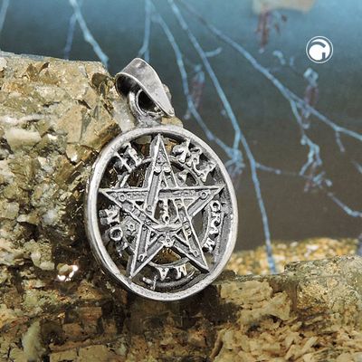 Anhänger 15mm Pentagramm Amulett geschwärzt Silber 925 Anhänger 15mm Pentagramm Amulett geschwärzt Silber 925