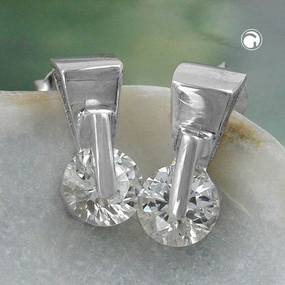 Ohrstecker Ohrring 13x6mm Dreieck mit Zirkonia Silber 925 Ohrstecker Ohrring 13x6mm Dreieck mit Zirkonia Silber 925
