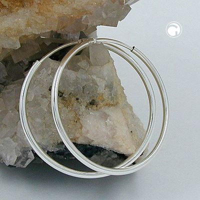 Creole 30mm Drahtcreole mit Steckverschluss glänzend Silber 925 Creole 30mm Drahtcreole mit Steckverschluss glänzend Silber 925
