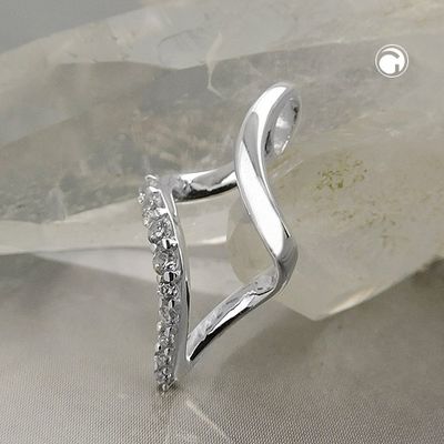 Anhänger 20x10mm Rhombus mit Zirkonias Silber 925 Anhänger 20x10mm Rhombus mit Zirkonias Silber 925