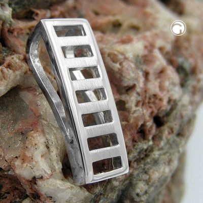 Anhänger 23x8mm Viereck matt-glänzend rhodiniert Silber 925 Anhänger 23x8mm Viereck matt-glänzend rhodiniert Silber 925